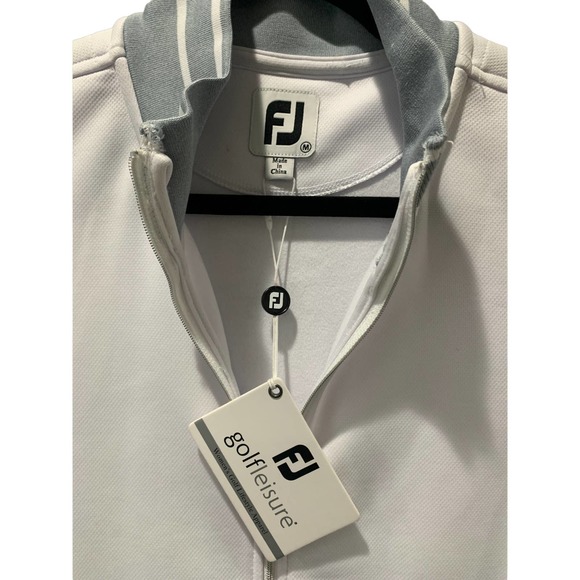 FJ Golf Polo Ladies Tank | FJ Footjoy | White Gray | Women's Sz M | NWT - Picture 3 of 5